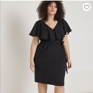 Eloquii Surplice Bodice Dress with Cape Sleeve